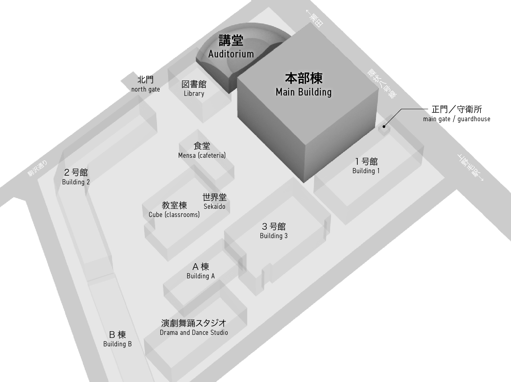 上野毛キャンパスマップ
